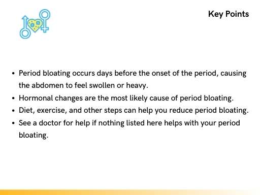 key points about period bloating in women