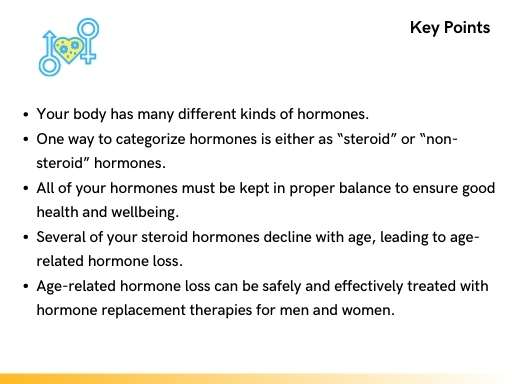key points about types of steroid hormones