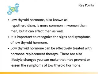 low thyroid hormone key points